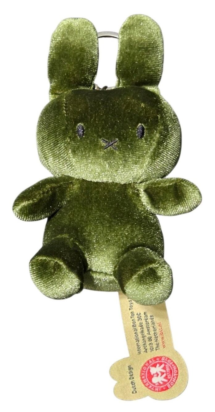Bon Ton Toys Miffy Plush Keychain Green 4" Bunny Rabbit Nijntje Bag Charm Animal